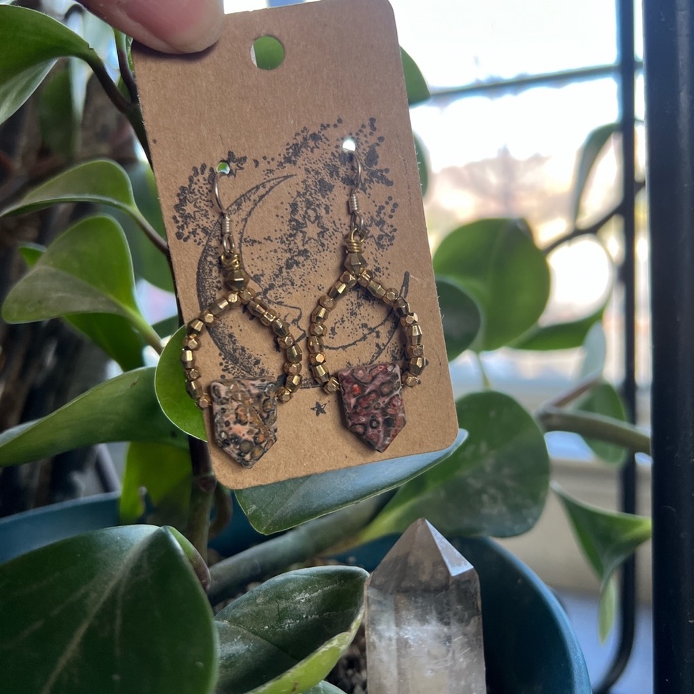 Jasper Point Earrings - Picture 2 of 5